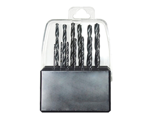 13Pcs Metric Black Oxide Rolled HSS Drill Bit Set for Metal Aluminium PVC Drilling in Plastic Box 