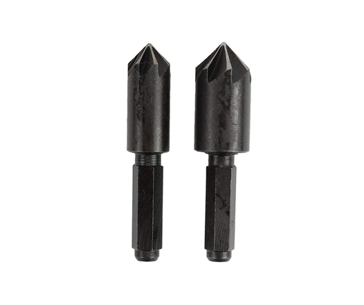 2Pcs Hex Shank 7 Flute HSS Carbon Steel Countersink Chamfering Drill Bit Set for Metal Deburring
