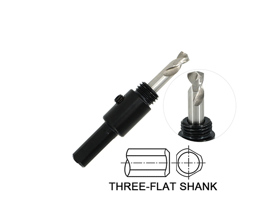 Three-Flat Shank Electrophoresis Black Hex Body HSS Hole Saw Arbor with HSS Pilot Drill Bit